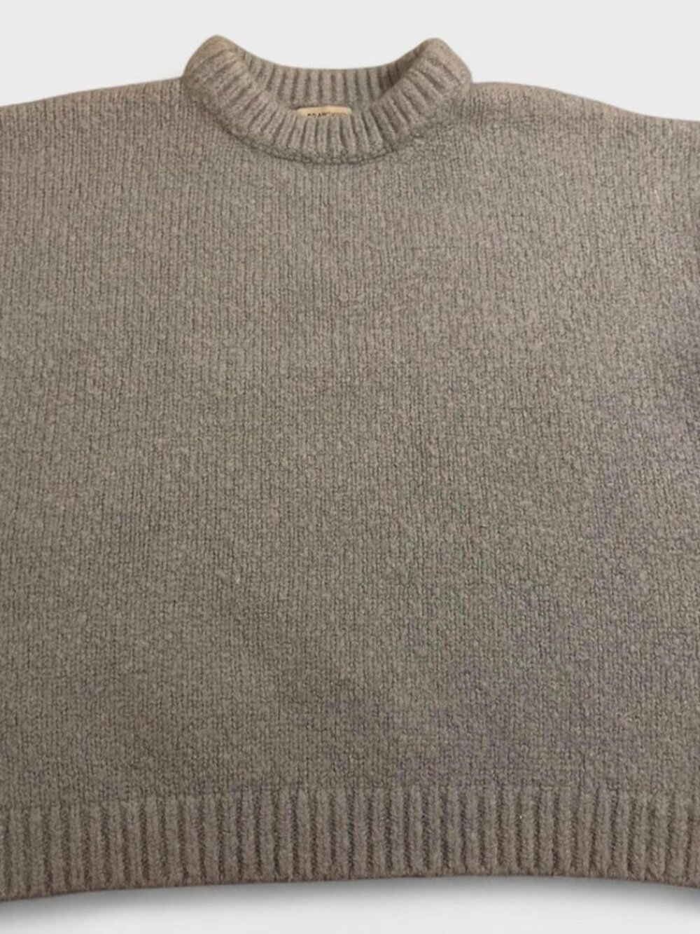 Oversized Light Gray Crew Neck Knit Sweater